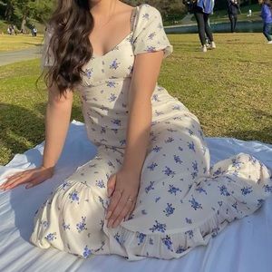 White Maxi Floral Dress